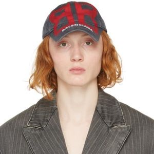 BALENCIAGA BB SPRAYED LOGO CAP GREY